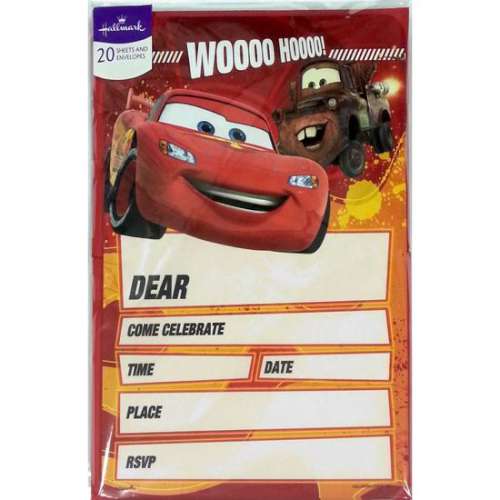 Lightning Mcqueen Invitations with Envelopes - Click Image to Close